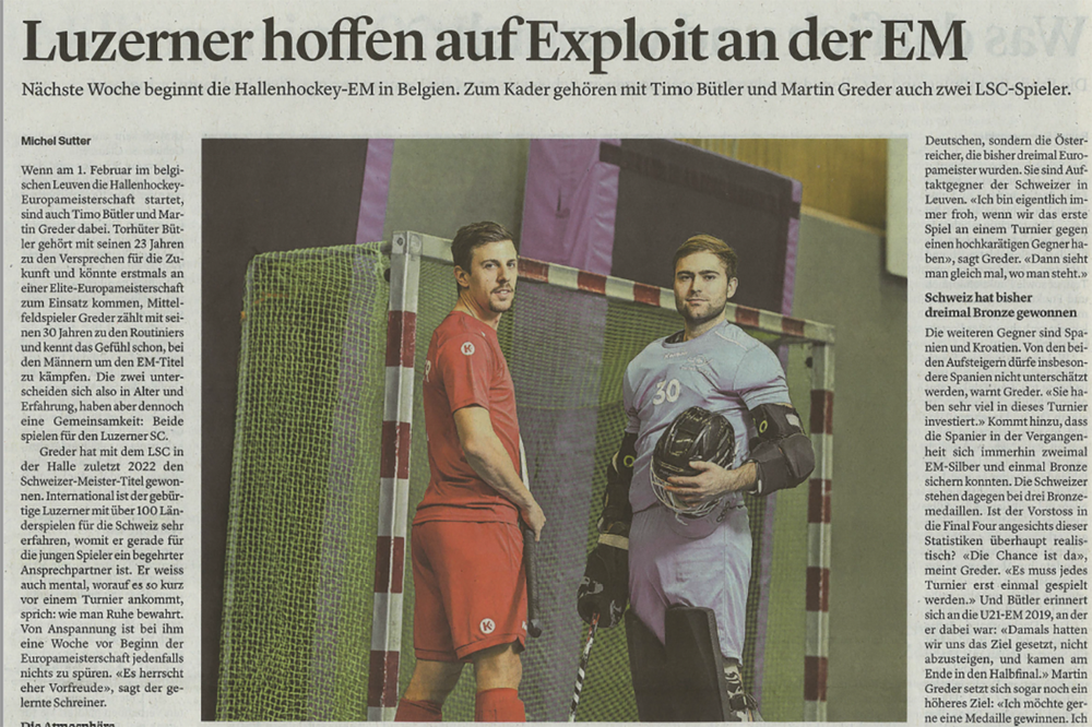 Championnat d'Europe. Notre hockeyeur Martin Greder. Championnat d'Europe. Notre hockeyeur Martin Greder.