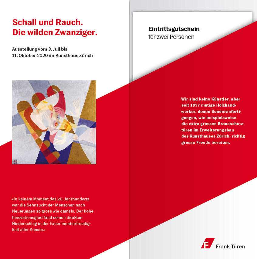 Kunsthaus Zurich. Exposition «Schall und Rauch. Die wilden Zwanziger.»